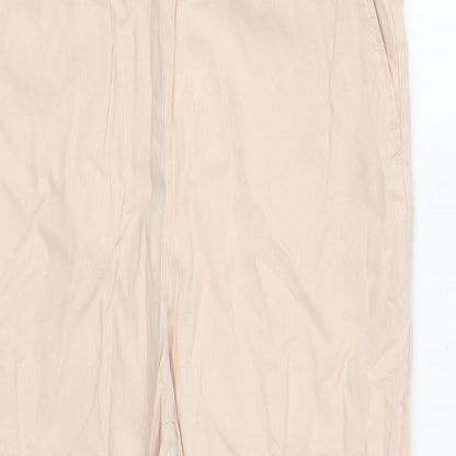 Womens UK Size S Uniqlo Regular Fit Cropped Pink Trousers