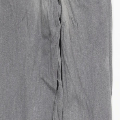 Denim & Co. Womens Grey  Cotton Straight Jeans Size 10 L28 in Regular Zip