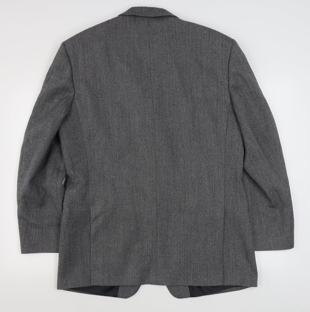 Varteks Mens Grey Herringbone Wool Jacket Suit Jacket Size 42
