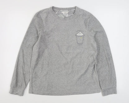 Dunnes Womens Grey Solid Polyester Top Pyjama Set Size S