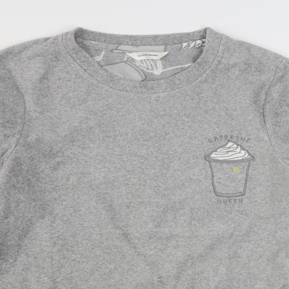 Dunnes Womens Grey Solid Polyester Top Pyjama Set Size S