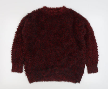 Primark Womens Red Round Neck  Polyester Pullover Jumper Size S