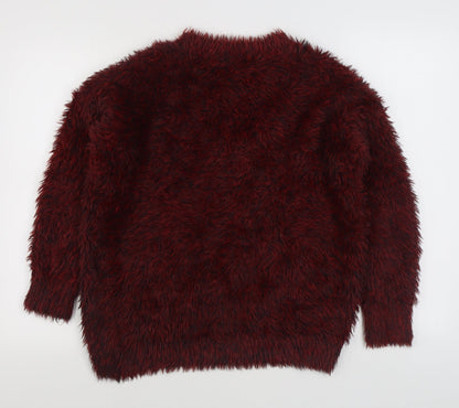 Primark Womens Red Round Neck  Polyester Pullover Jumper Size S