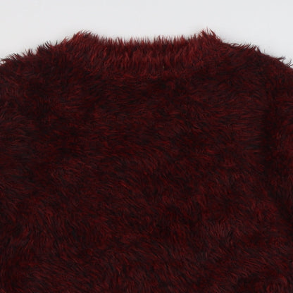 Primark Womens Red Round Neck  Polyester Pullover Jumper Size S