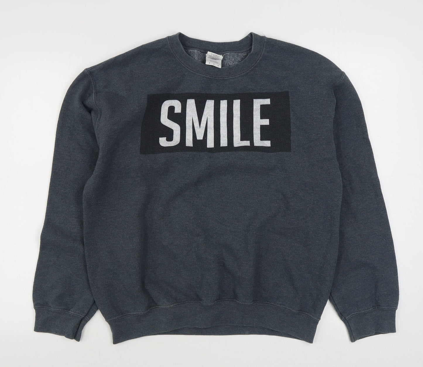 Mens UK Size M Gildan Grey Pullover Sweatshirt