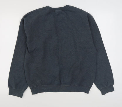 Mens UK Size M Gildan Grey Pullover Sweatshirt