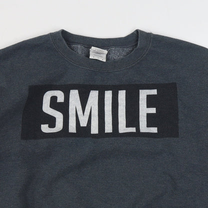 Mens UK Size M Gildan Grey Pullover Sweatshirt