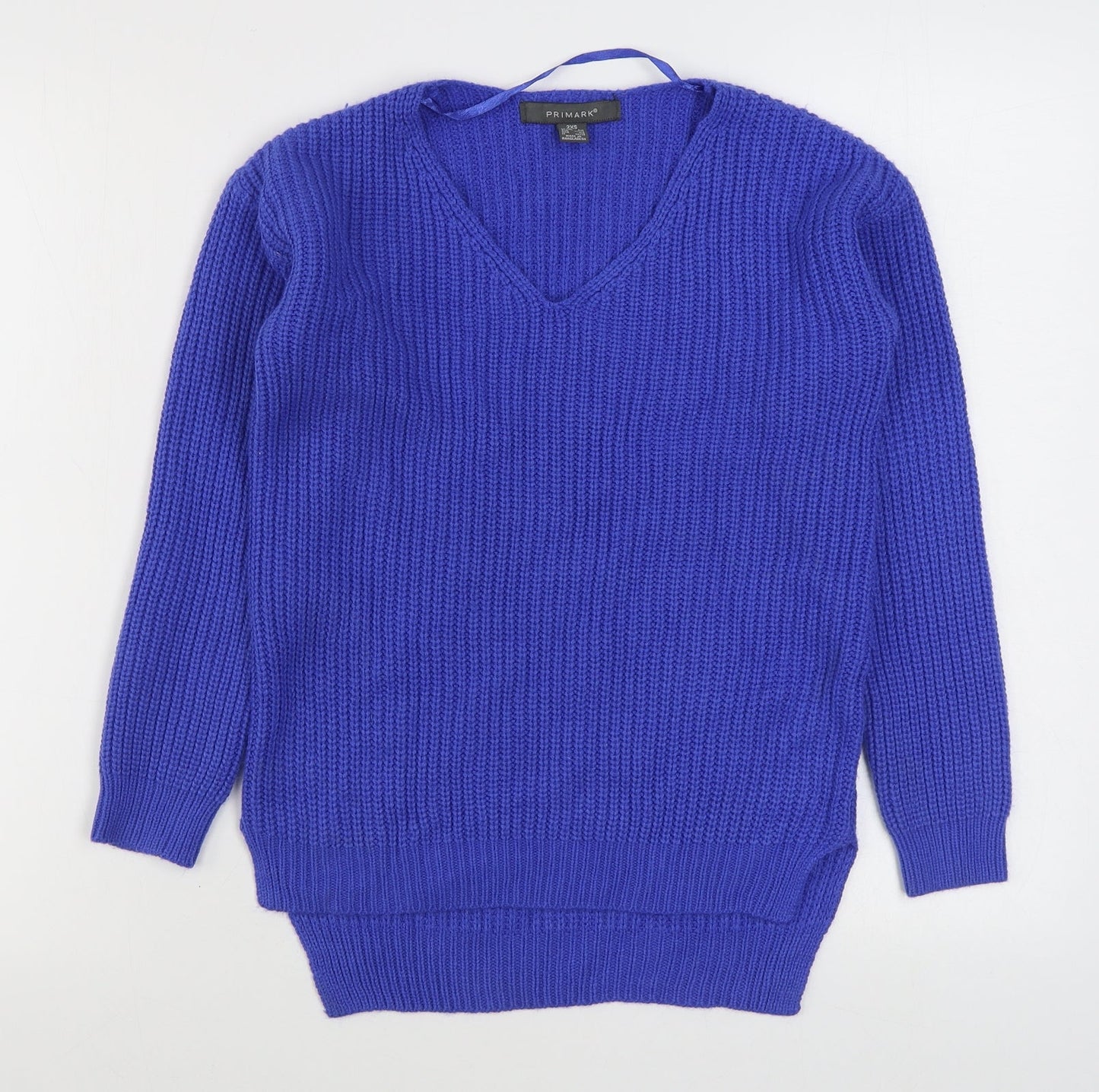 Primark Womens Blue Round Neck  Acrylic Pullover Jumper Size 2XS