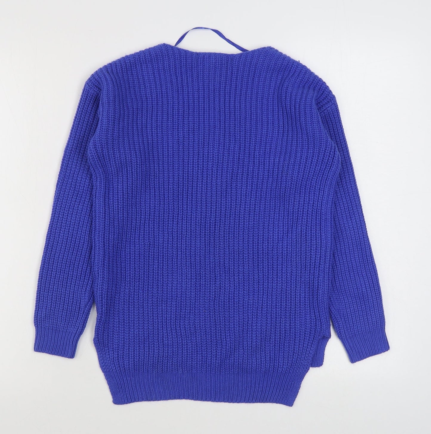 Primark Womens Blue Round Neck  Acrylic Pullover Jumper Size 2XS