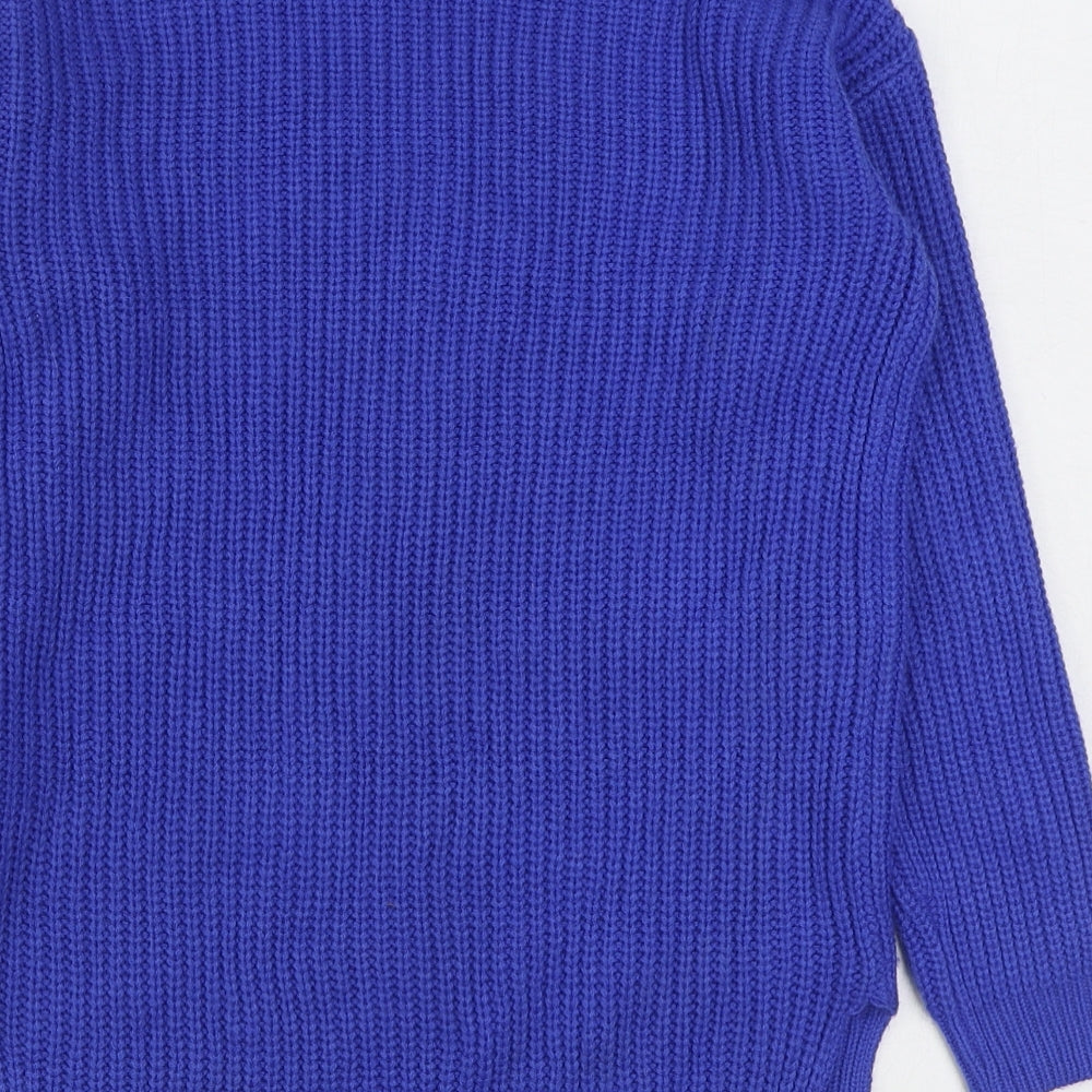 Primark Womens Blue Round Neck  Acrylic Pullover Jumper Size 2XS