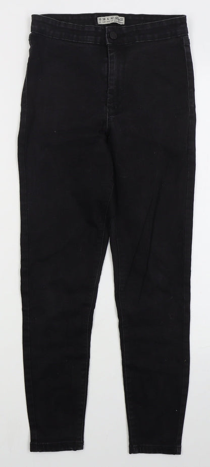 Denim Co Womens Black  Cotton Skinny Jeans Size 10 L24 in Regular Button