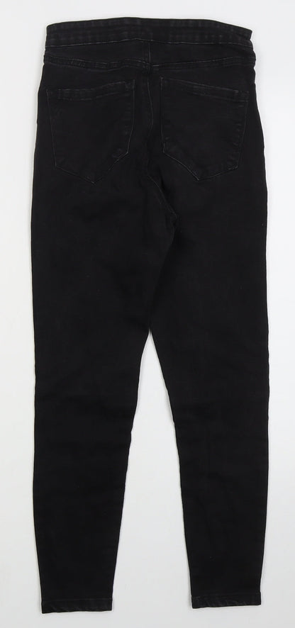 Denim Co Womens Black  Cotton Skinny Jeans Size 10 L24 in Regular Button