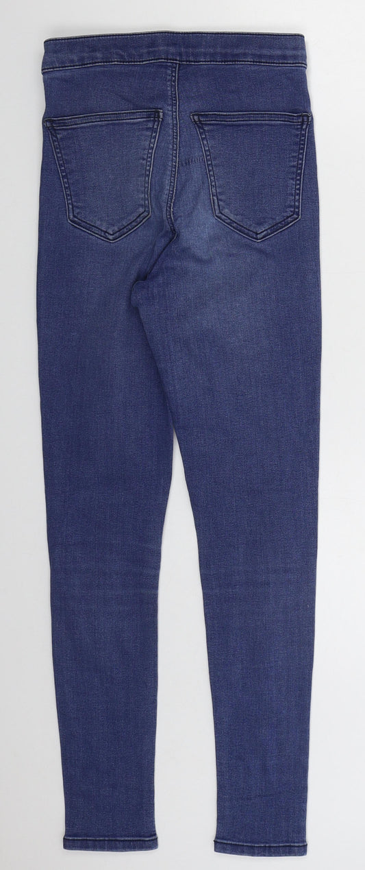 Topshop Womens Blue  Cotton Skinny Jeans Size 26 in L25 in Regular Button