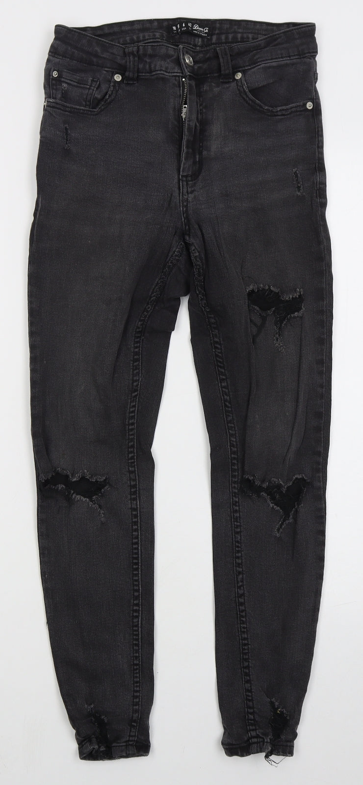 Denim Co Womens Grey  Cotton Skinny Jeans Size 10 L27 in Regular Button