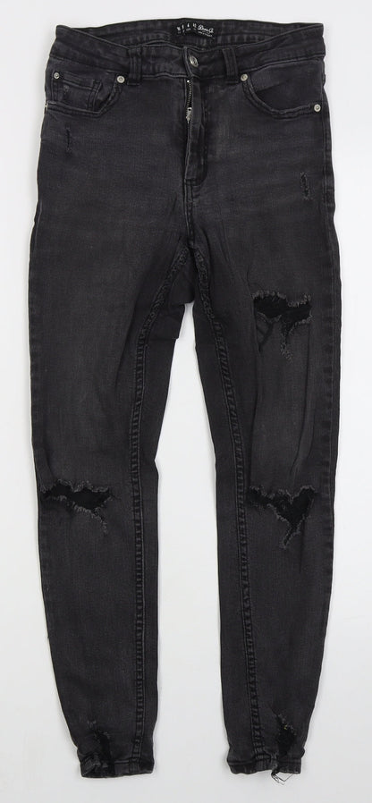 Denim Co Womens Grey  Cotton Skinny Jeans Size 10 L27 in Regular Button