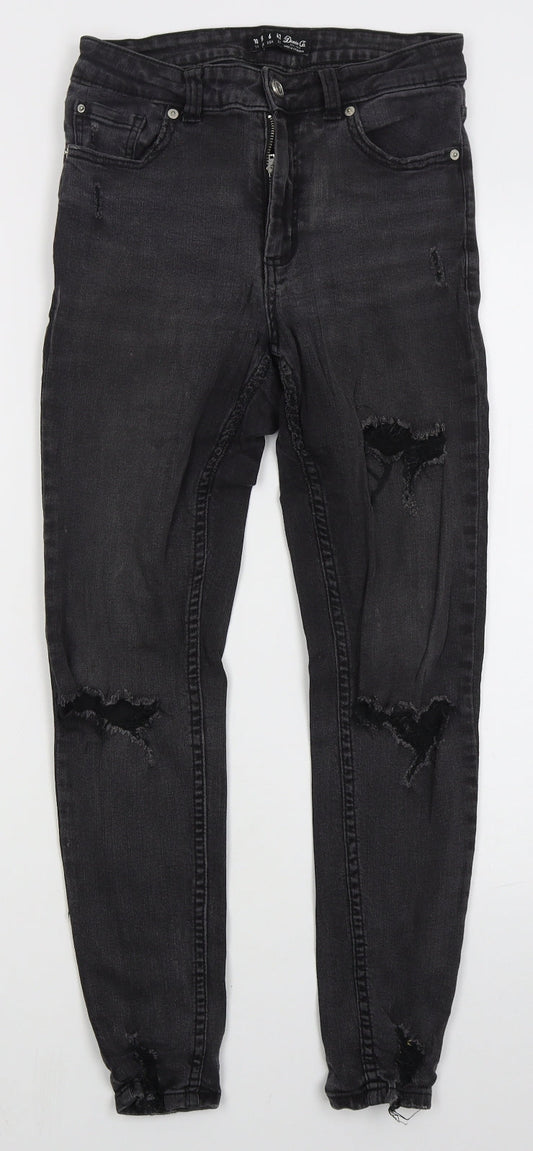 Denim Co Womens Grey  Cotton Skinny Jeans Size 10 L27 in Regular Button