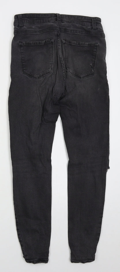 Denim Co Womens Grey  Cotton Skinny Jeans Size 10 L27 in Regular Button