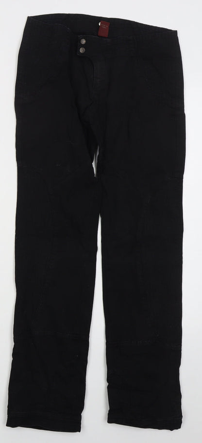 Dondup Womens Black  Cotton Straight Jeans Size 28 in L31 in Regular Button