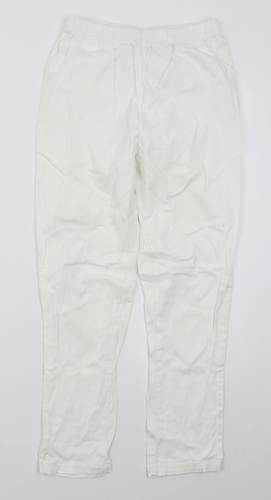 Simply Be Womens White  Cotton Skinny Jeans Size 12 L26 in Slim