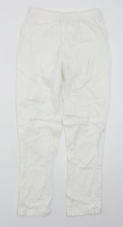 Simply Be Womens White  Cotton Skinny Jeans Size 12 L26 in Slim