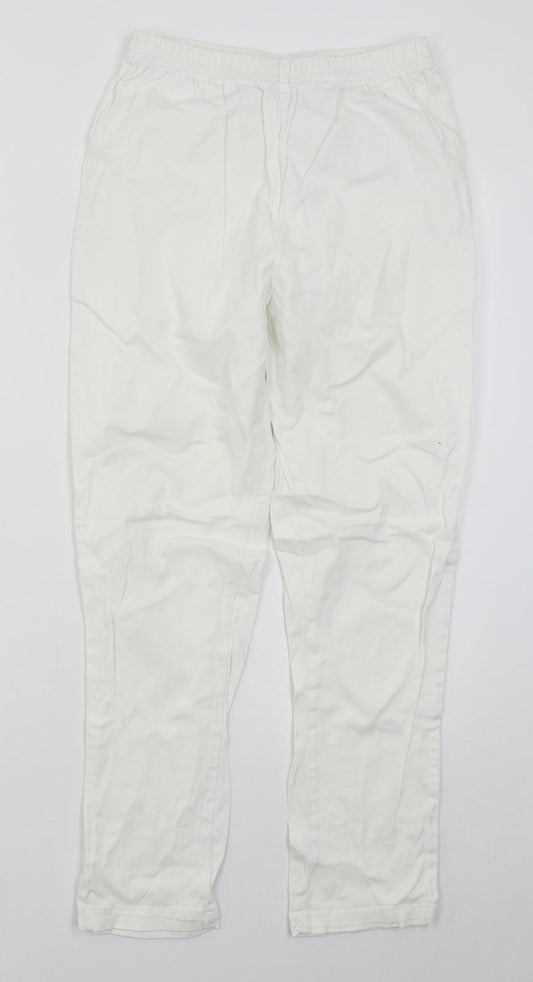 Simply Be Womens White  Cotton Skinny Jeans Size 12 L26 in Slim