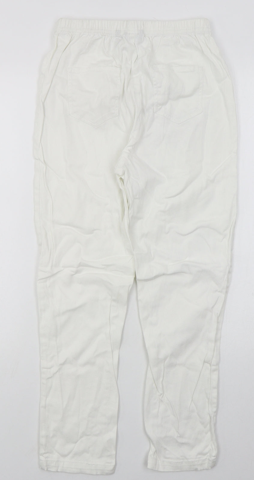 Simply Be Womens White  Cotton Skinny Jeans Size 12 L26 in Slim