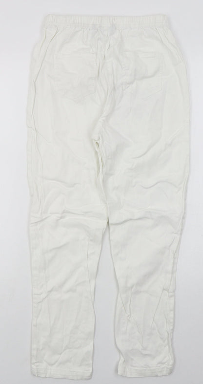 Simply Be Womens White  Cotton Skinny Jeans Size 12 L26 in Slim