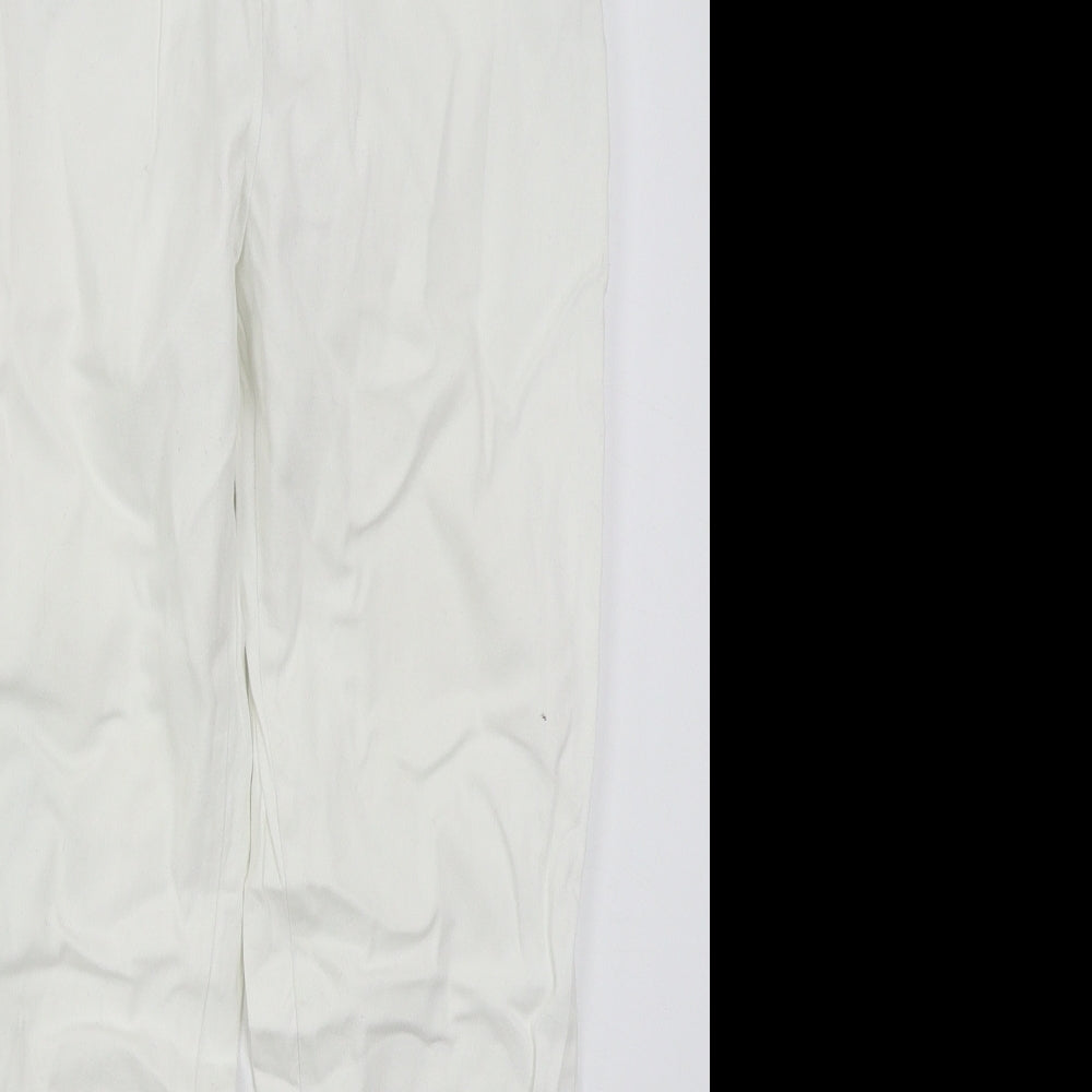 Simply Be Womens White  Cotton Skinny Jeans Size 12 L26 in Slim