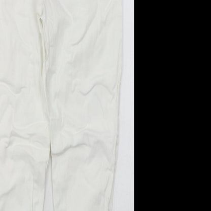 Simply Be Womens White  Cotton Skinny Jeans Size 12 L26 in Slim