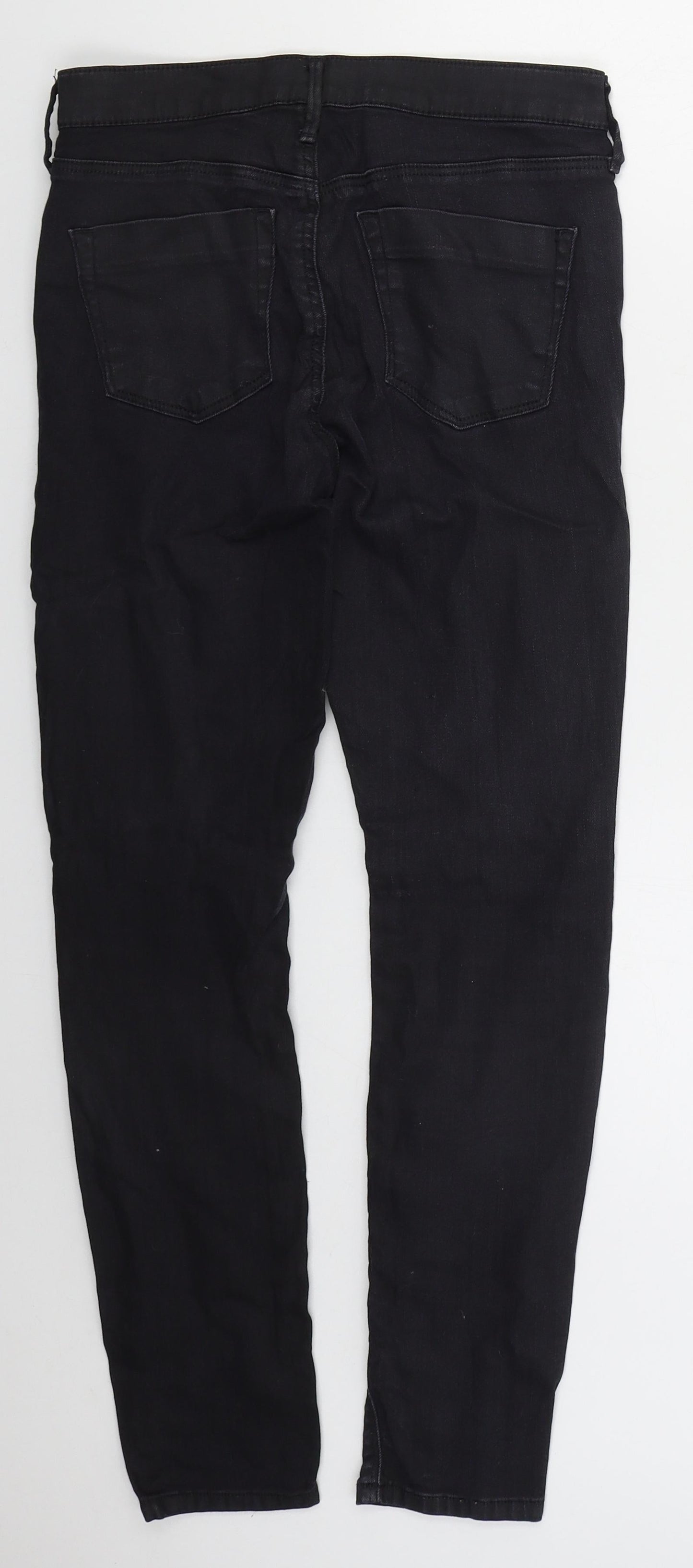 Topshop Womens Black  Cotton Skinny Jeans Size 28 in L27 in Regular Button