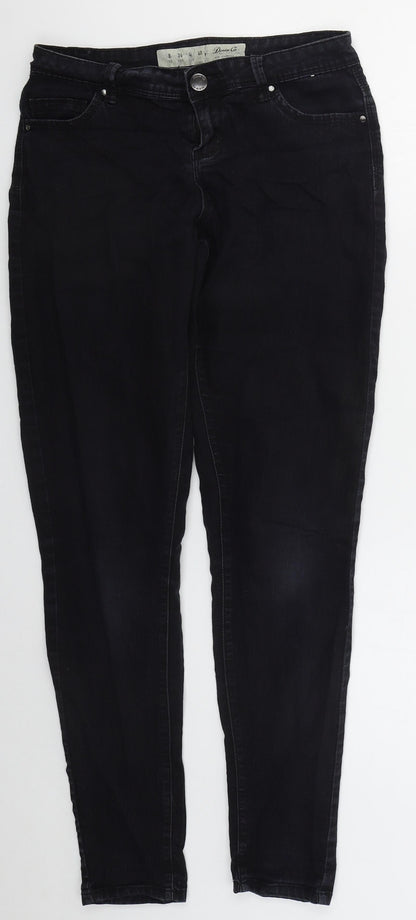 Denim CO Womens Black  Cotton Skinny Jeans Size 8 L29 in Regular Button