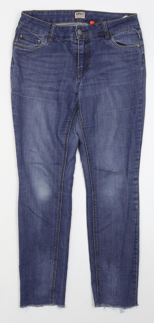 Only Womens Blue  Cotton Skinny Jeans Size M L28 in Regular Button