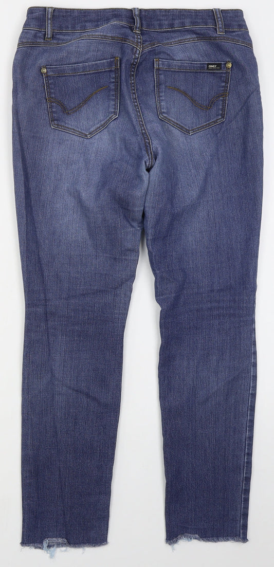 Only Womens Blue  Cotton Skinny Jeans Size M L28 in Regular Button
