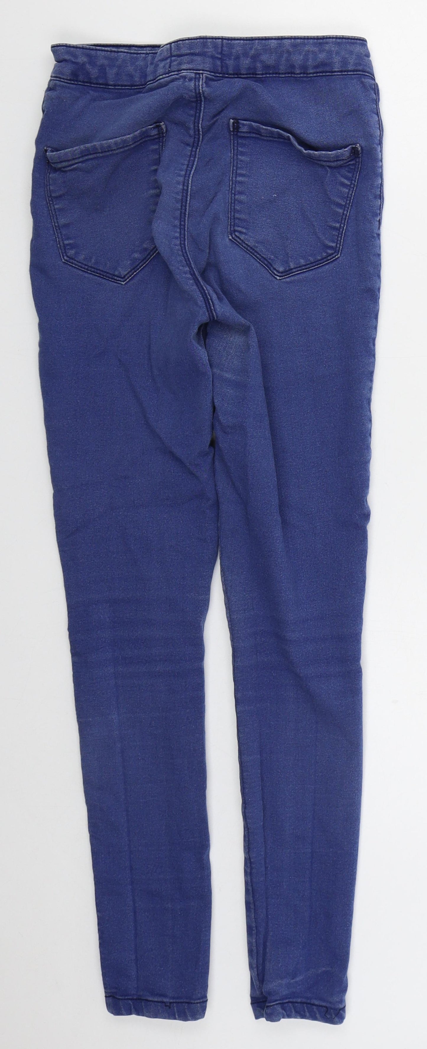 Miss Selfridge Womens Blue  Cotton Skinny Jeans Size 10 L26 in Regular Button