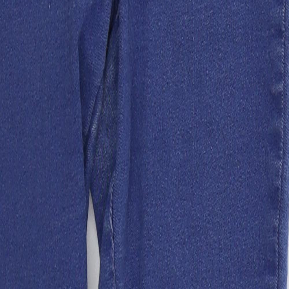 Miss Selfridge Womens Blue  Cotton Skinny Jeans Size 10 L26 in Regular Button