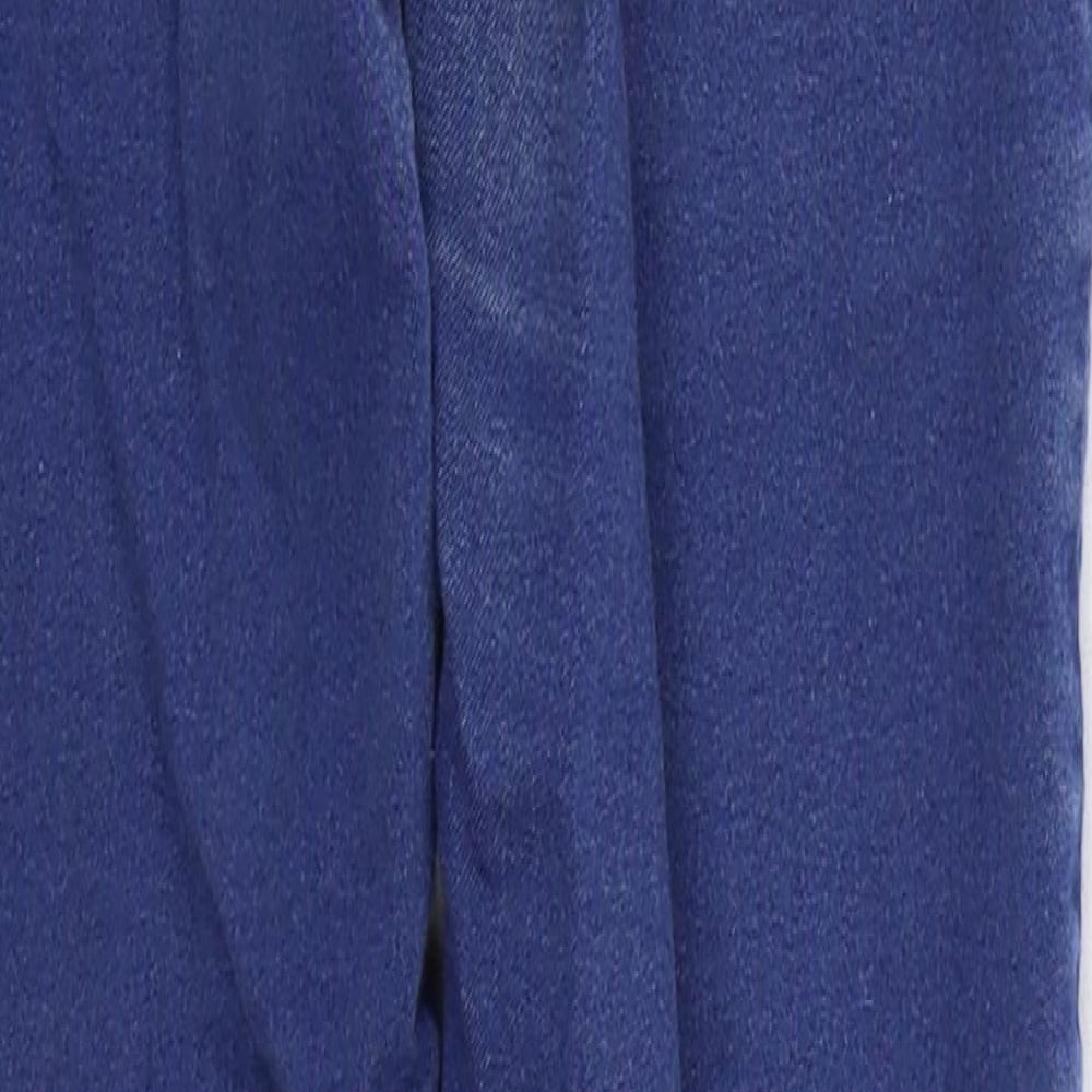 Miss Selfridge Womens Blue  Cotton Skinny Jeans Size 10 L26 in Regular Button