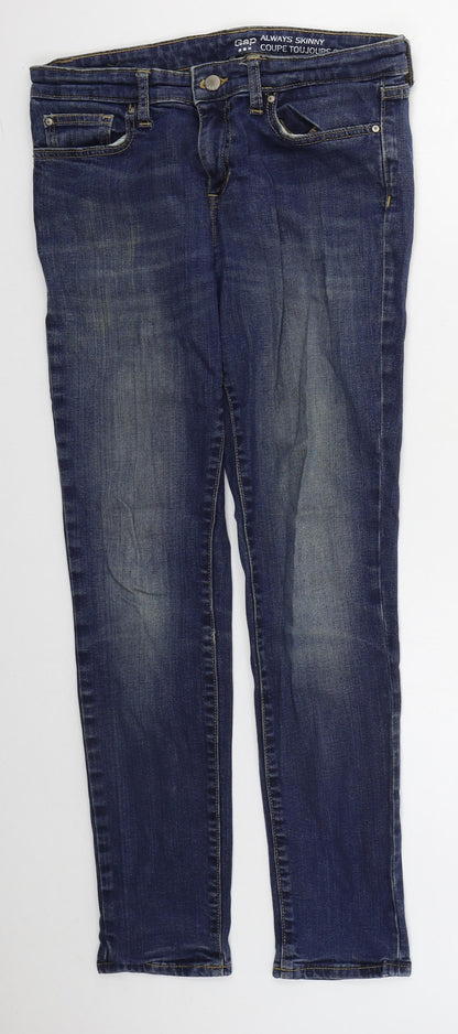 Gap Womens Blue  Cotton Skinny Jeans Size 8 L28 in Regular Button