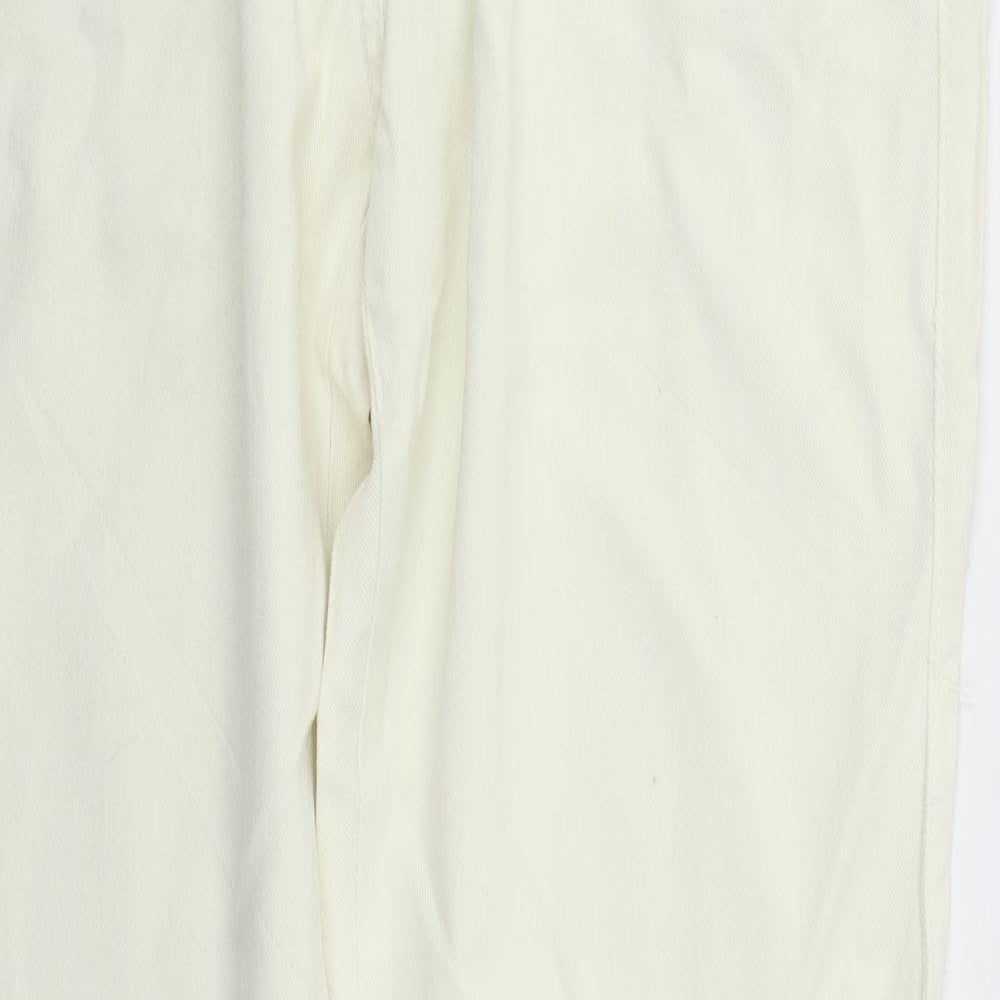 Spontan Womens Beige  Cotton Straight Jeans Size 14 L32 in Regular Button
