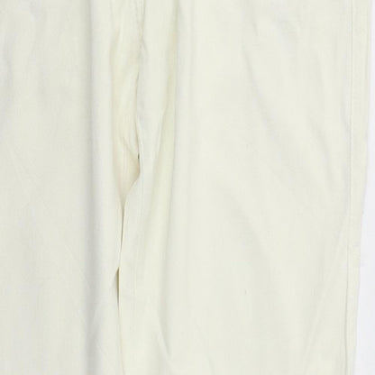 Spontan Womens Beige  Cotton Straight Jeans Size 14 L32 in Regular Button
