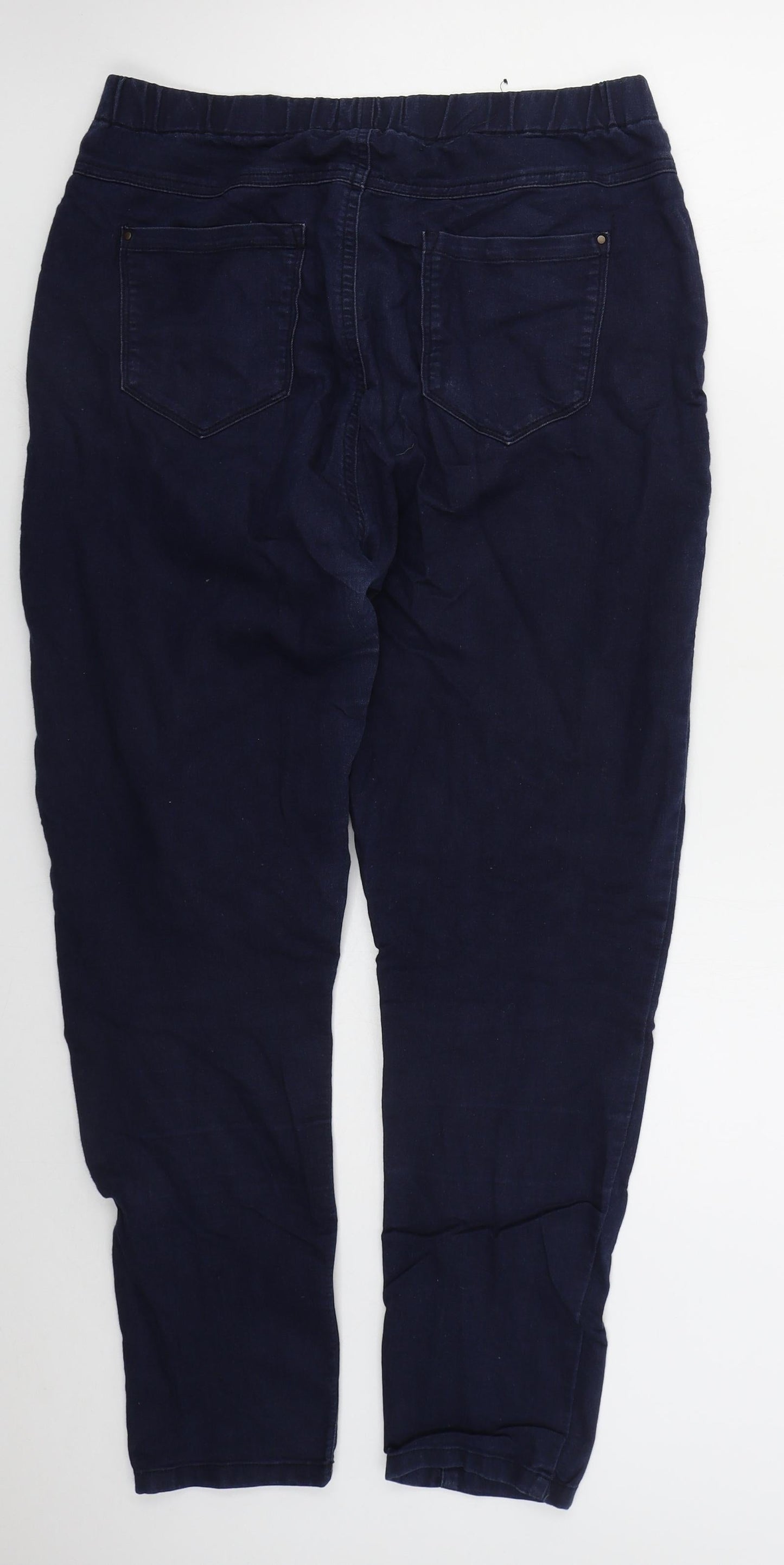 Peacocks Womens Blue  Cotton Skinny Jeans Size 14 L28 in Regular Button