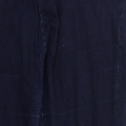 Peacocks Womens Blue  Cotton Skinny Jeans Size 14 L28 in Regular Button