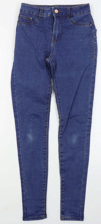 Denim Co Womens Blue  Cotton Skinny Jeans Size 6 L29 in Regular Button