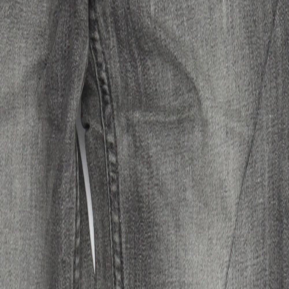 PUll & Bear Womens Grey  Cotton Skinny Jeans Size 6 L29 in Regular Button