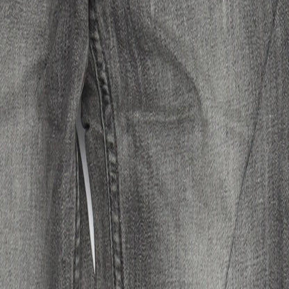PUll & Bear Womens Grey  Cotton Skinny Jeans Size 6 L29 in Regular Button