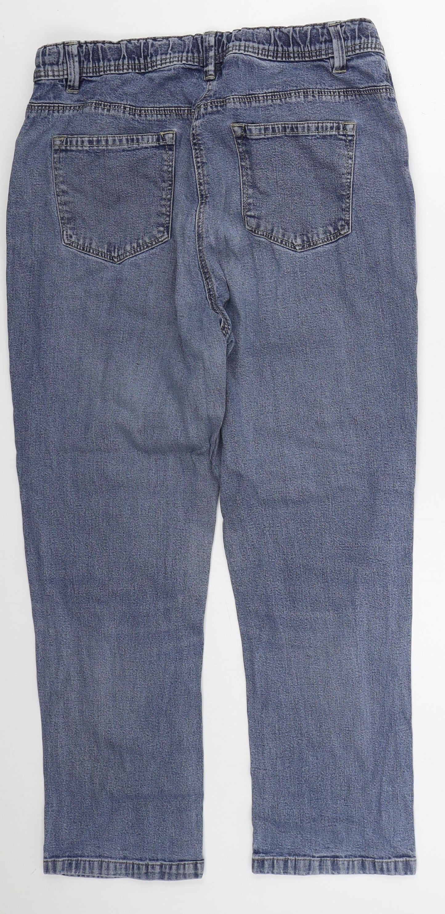 ELLE Womens Blue  Cotton Straight Jeans Size 32 in L24 in Regular Button