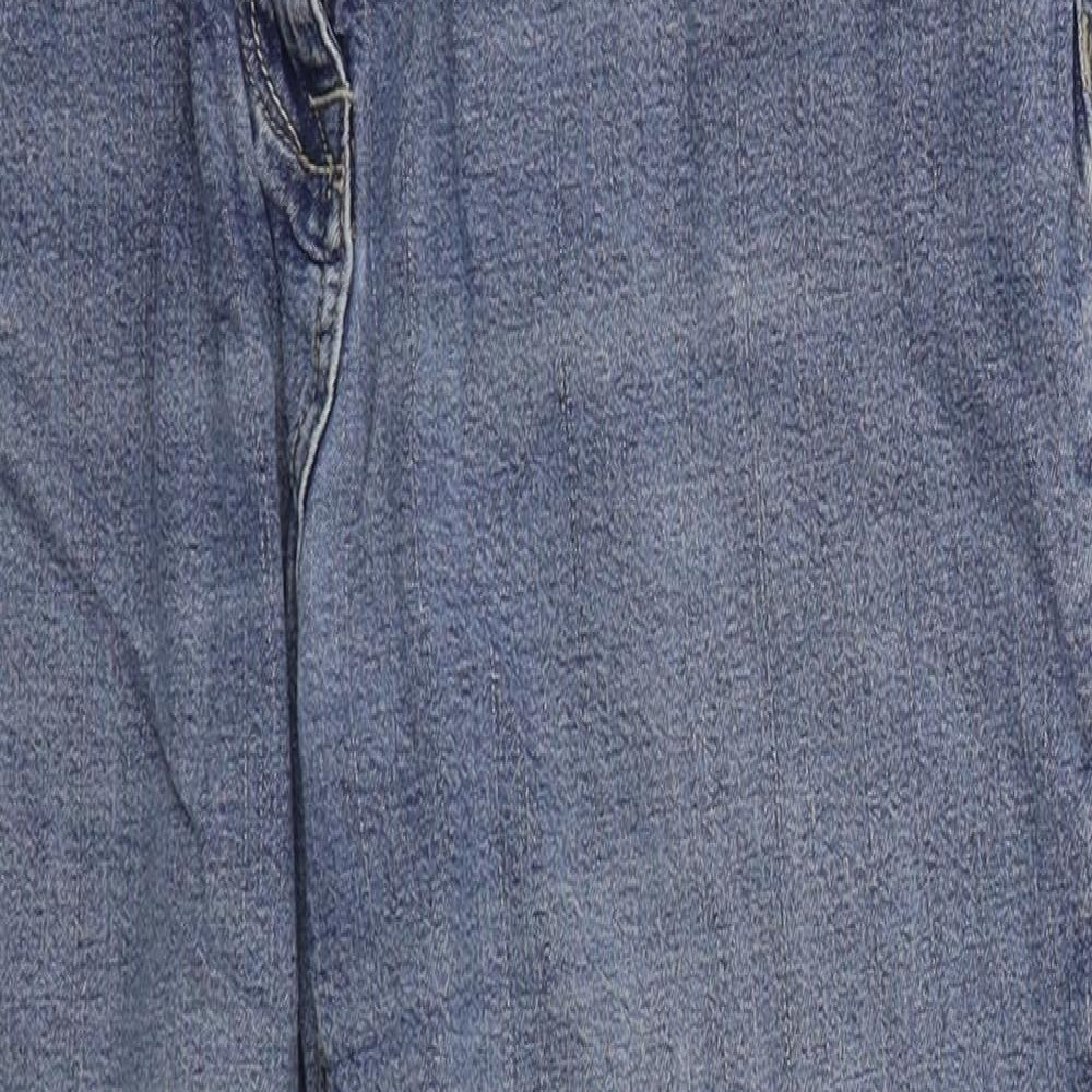 ELLE Womens Blue  Cotton Straight Jeans Size 32 in L24 in Regular Button