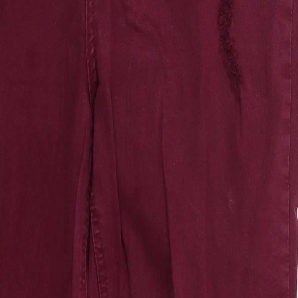 Denim Co Womens Red  Cotton Skinny Jeans Size 32 in L27 in Regular Button - Burgundy