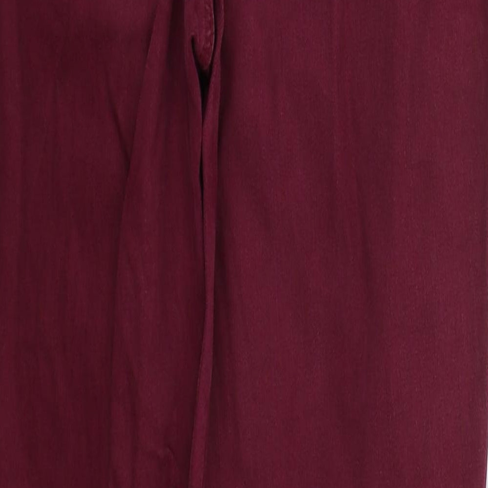 Denim Co Womens Red  Cotton Skinny Jeans Size 32 in L27 in Regular Button - Burgundy