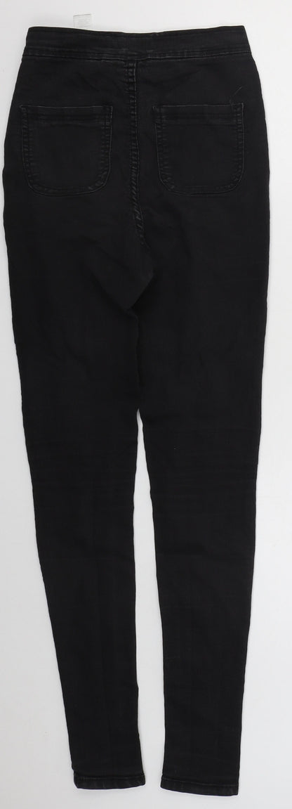 Boohoo Womens Black  Camel Skinny Jeans Size 8 L29 in Regular Zip