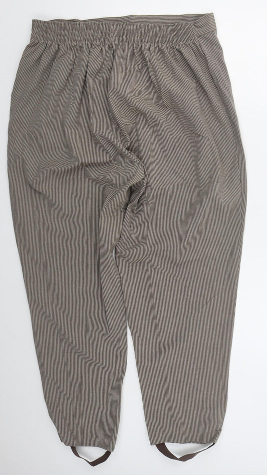 essence Womens Brown Striped Polyester Trousers  Size 24 L29 in Regular